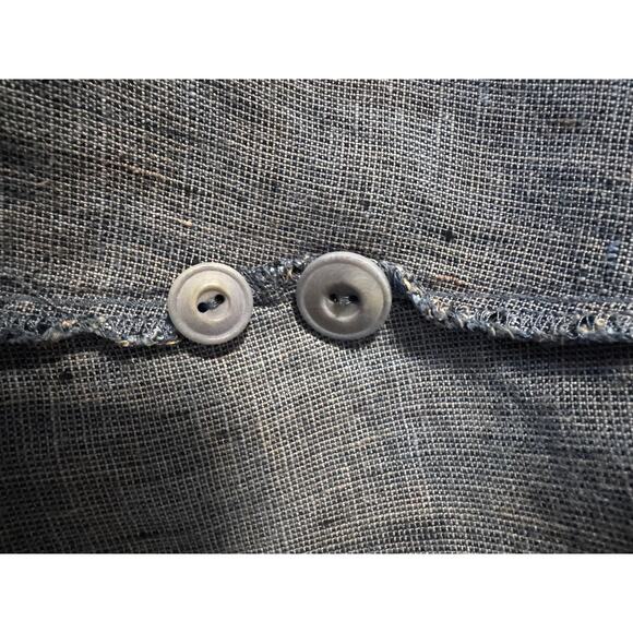 Vintage FLAX by Jeanne Engelhart 100% Linen Button Front Shirt Small Purple Blue - Picture 6 of 7